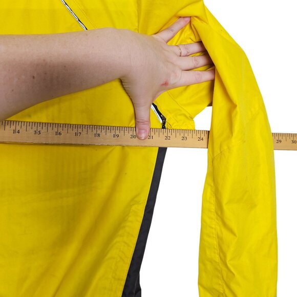 Novara Yellow Cycling Jacket XL Reflective Strips Zip Pouch Removable Sleeves - Picture 8 of 11